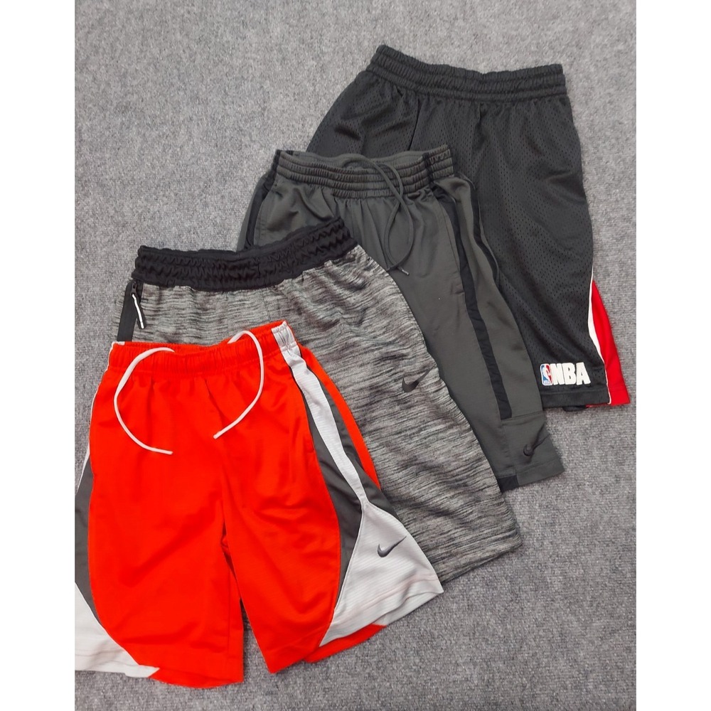 Lot 4 NIKE NBA Shorts Mens Small Athletic Baggy Sports Gym Workout Black Red